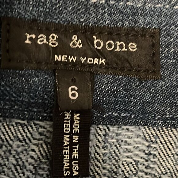 Rag & Bone Marina Textured Blue Indigo‎ Wrap Denim Mini Skirt Size 6 - Picture 12 of 13